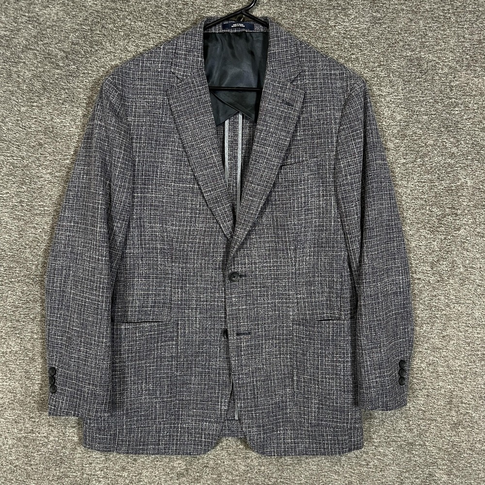 CIRCOLO 1901‎ Blazer Mens 40R Blue Check Cotton Wool Extra Trim Fit Sport Jacket